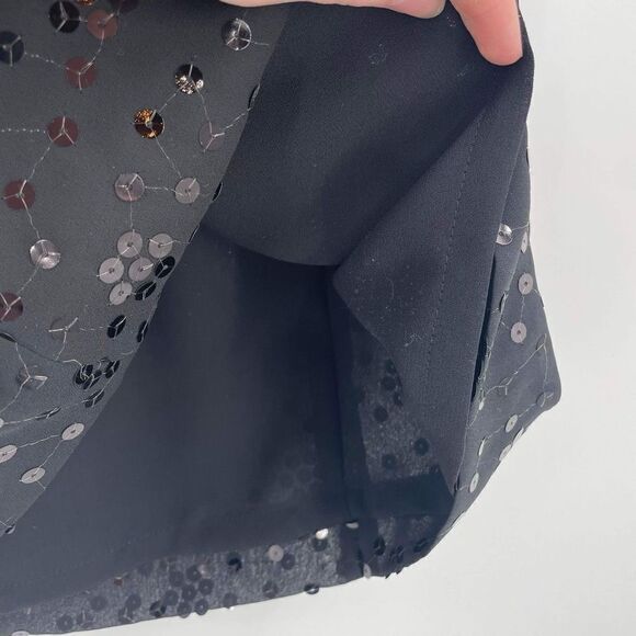 LOFT Women's Sheer Lined Sequin Overlay Straight Pencil Skirt Black Size 2P - Picture 8 of 9